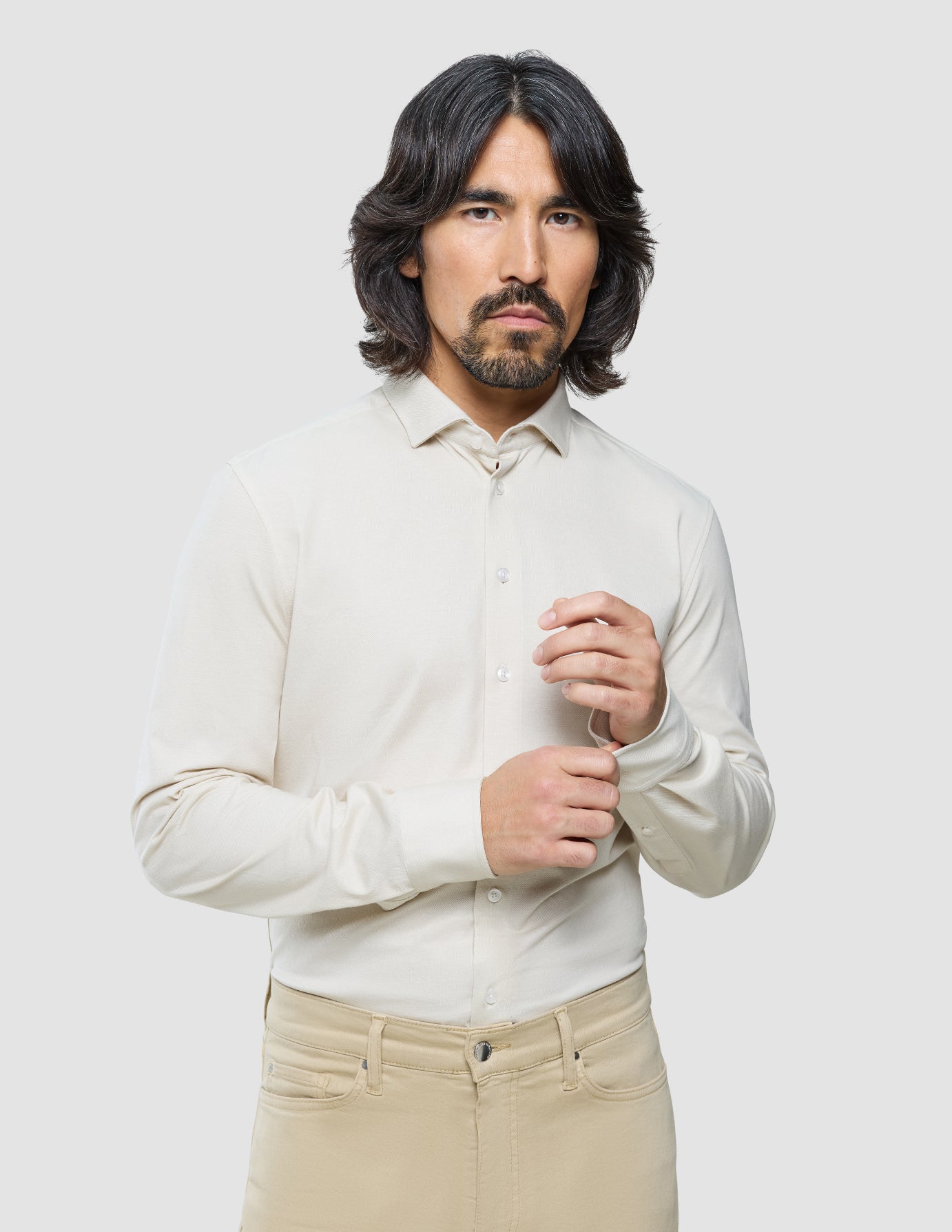 Classic Shirt Beige Twill Slim